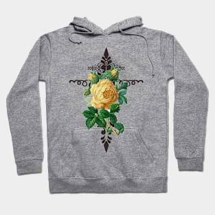 Yellow Rose Cross Abstract Design Hoodie